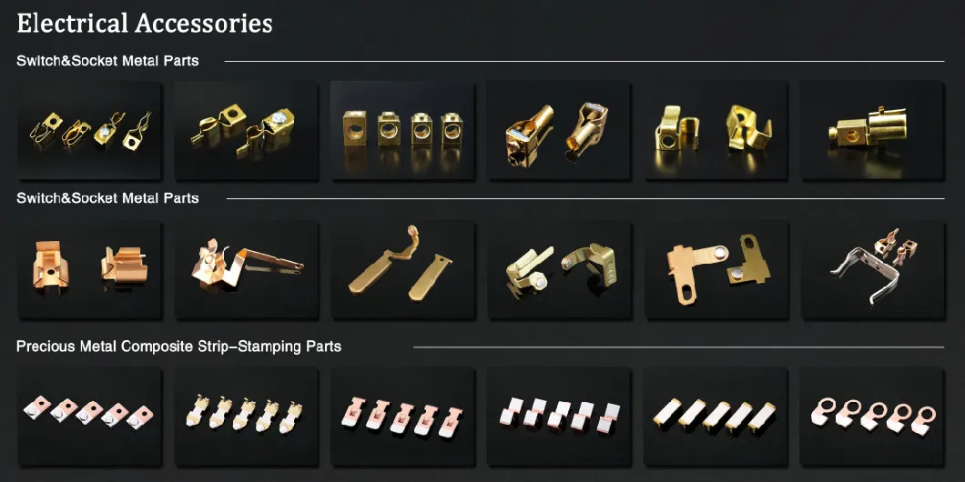 Electrical Switch Socket Part Brass Terminal Contact Stamping Parts Metal Brass Component for Relays